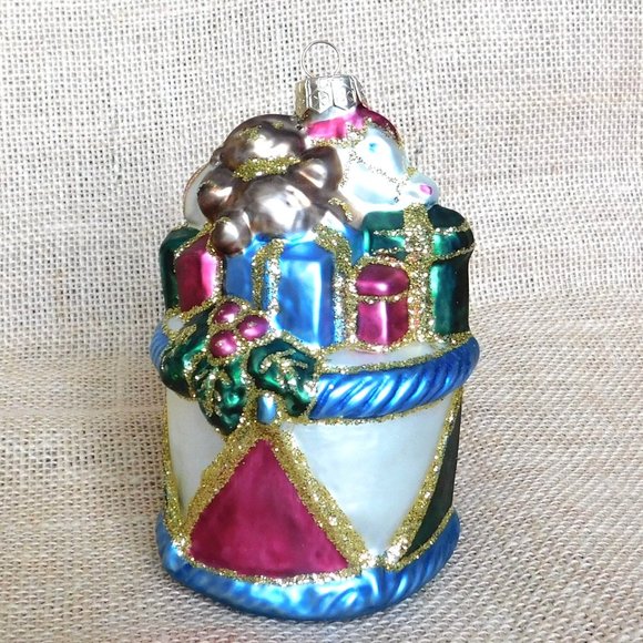 VTG Krebs Lauscha Horse on Drum Christmas Ornament Hand Blown Glass Germany - Picture 5 of 9